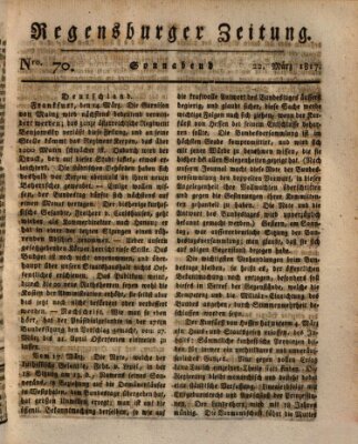 Regensburger Zeitung Samstag 22. März 1817