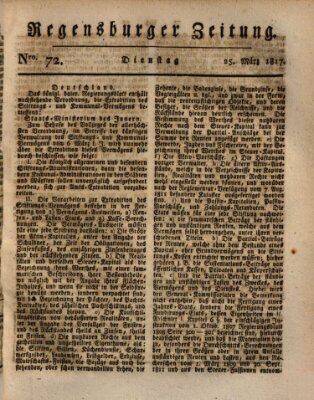 Regensburger Zeitung Dienstag 25. März 1817