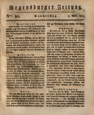 Regensburger Zeitung Donnerstag 3. April 1817