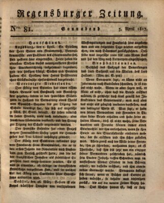 Regensburger Zeitung Samstag 5. April 1817