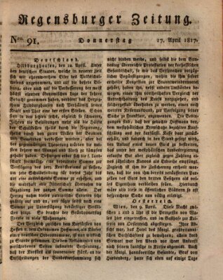 Regensburger Zeitung Donnerstag 17. April 1817