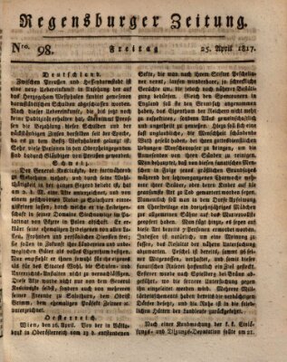 Regensburger Zeitung Freitag 25. April 1817