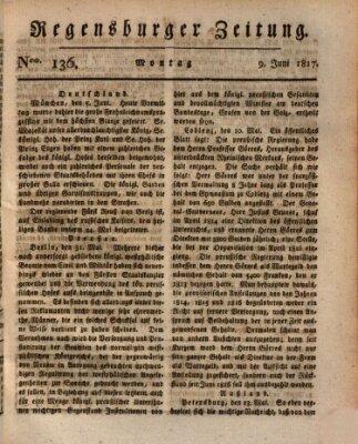 Regensburger Zeitung Montag 9. Juni 1817