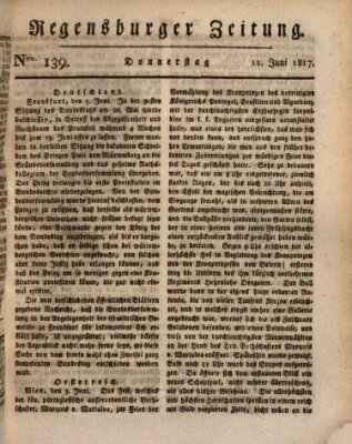 Regensburger Zeitung Donnerstag 12. Juni 1817