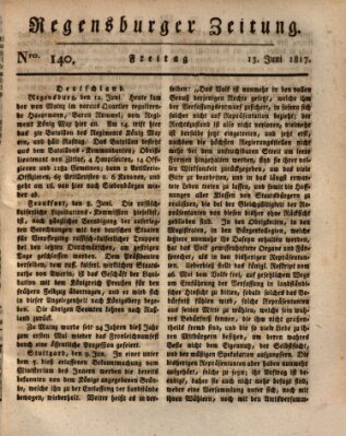 Regensburger Zeitung Freitag 13. Juni 1817