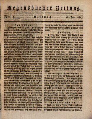 Regensburger Zeitung Mittwoch 18. Juni 1817