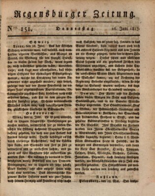 Regensburger Zeitung Donnerstag 26. Juni 1817