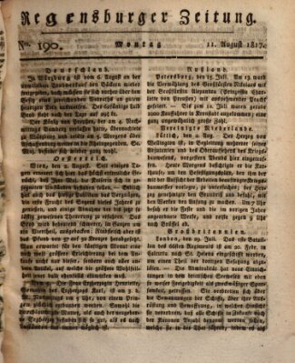 Regensburger Zeitung Montag 11. August 1817