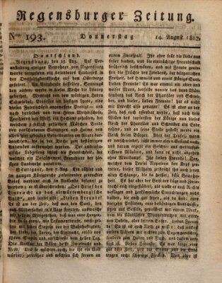 Regensburger Zeitung Donnerstag 14. August 1817