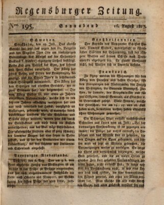 Regensburger Zeitung Samstag 16. August 1817