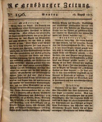 Regensburger Zeitung Montag 18. August 1817