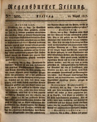 Regensburger Zeitung Freitag 22. August 1817