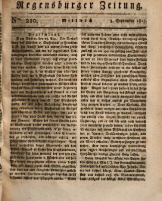 Regensburger Zeitung Mittwoch 3. September 1817