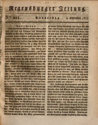 Regensburger Zeitung Donnerstag 4. September 1817