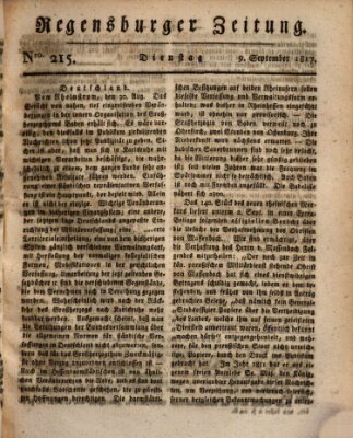 Regensburger Zeitung Dienstag 9. September 1817