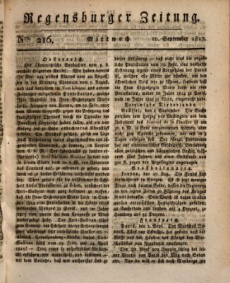Regensburger Zeitung Mittwoch 10. September 1817
