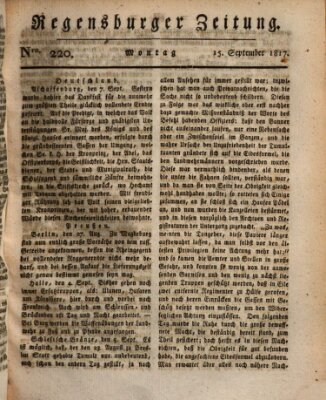 Regensburger Zeitung Montag 15. September 1817