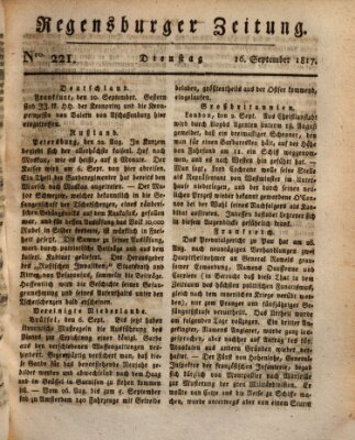 Regensburger Zeitung Dienstag 16. September 1817