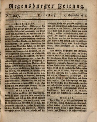 Regensburger Zeitung Dienstag 23. September 1817