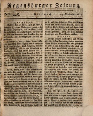 Regensburger Zeitung Mittwoch 24. September 1817