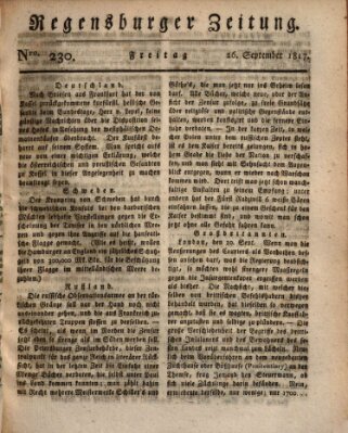 Regensburger Zeitung Freitag 26. September 1817