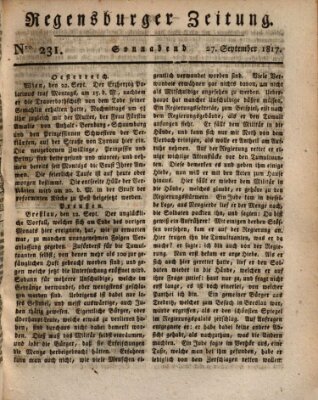 Regensburger Zeitung Samstag 27. September 1817