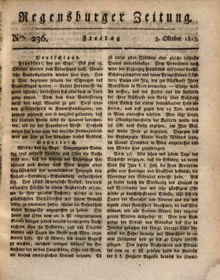 Regensburger Zeitung Freitag 3. Oktober 1817