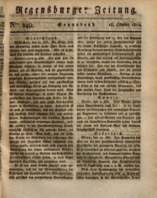 Regensburger Zeitung Samstag 18. Oktober 1817