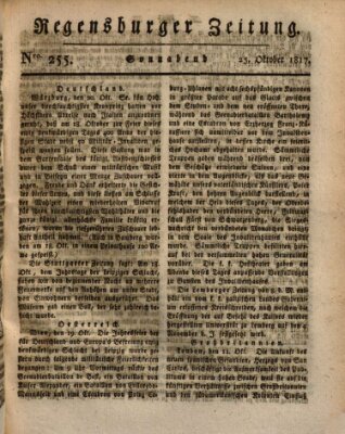 Regensburger Zeitung Samstag 25. Oktober 1817