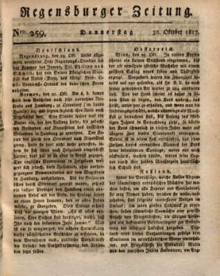 Regensburger Zeitung Donnerstag 30. Oktober 1817