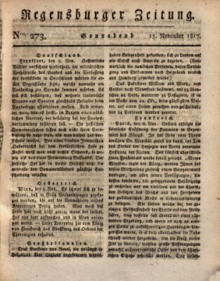 Regensburger Zeitung Samstag 15. November 1817