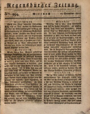 Regensburger Zeitung Mittwoch 10. Dezember 1817