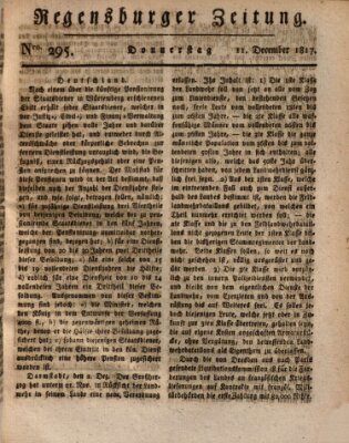 Regensburger Zeitung Donnerstag 11. Dezember 1817
