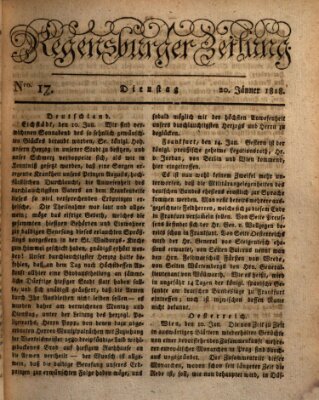 Regensburger Zeitung Dienstag 20. Januar 1818