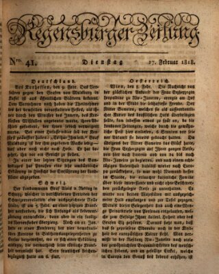 Regensburger Zeitung Dienstag 17. Februar 1818
