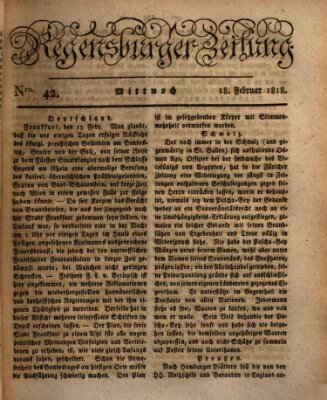 Regensburger Zeitung Mittwoch 18. Februar 1818