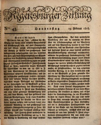 Regensburger Zeitung Donnerstag 19. Februar 1818