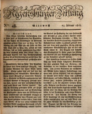 Regensburger Zeitung Mittwoch 25. Februar 1818