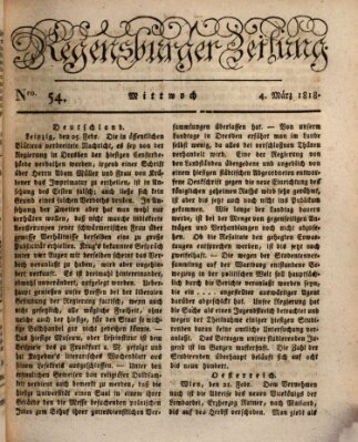 Regensburger Zeitung Mittwoch 4. März 1818