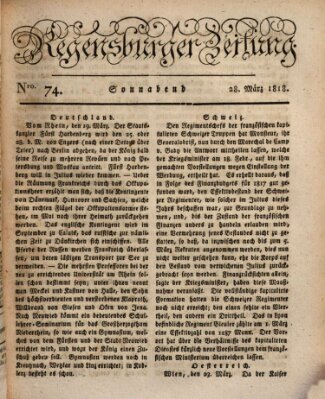 Regensburger Zeitung Samstag 28. März 1818