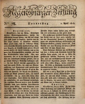 Regensburger Zeitung Donnerstag 2. April 1818