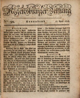 Regensburger Zeitung Samstag 18. April 1818