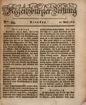 Regensburger Zeitung Dienstag 21. April 1818