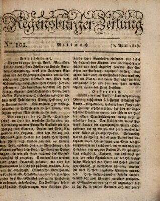 Regensburger Zeitung Mittwoch 29. April 1818