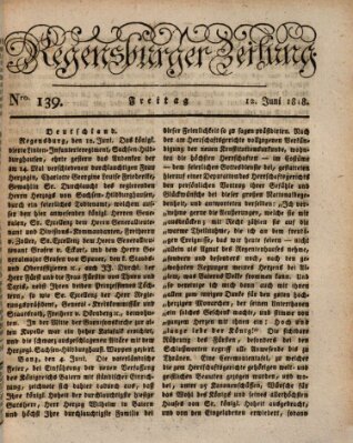 Regensburger Zeitung Freitag 12. Juni 1818