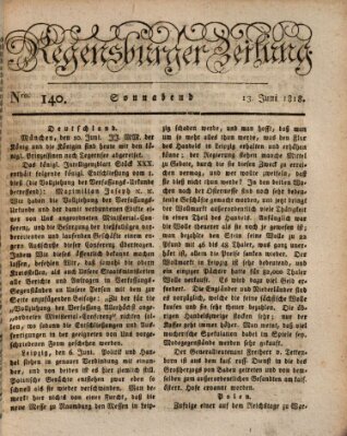 Regensburger Zeitung Samstag 13. Juni 1818