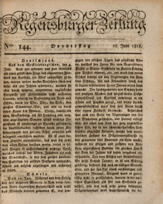 Regensburger Zeitung Donnerstag 18. Juni 1818