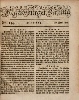 Regensburger Zeitung Dienstag 30. Juni 1818