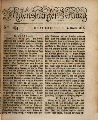 Regensburger Zeitung Dienstag 4. August 1818