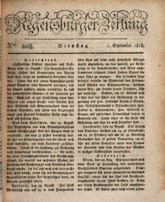 Regensburger Zeitung Dienstag 1. September 1818